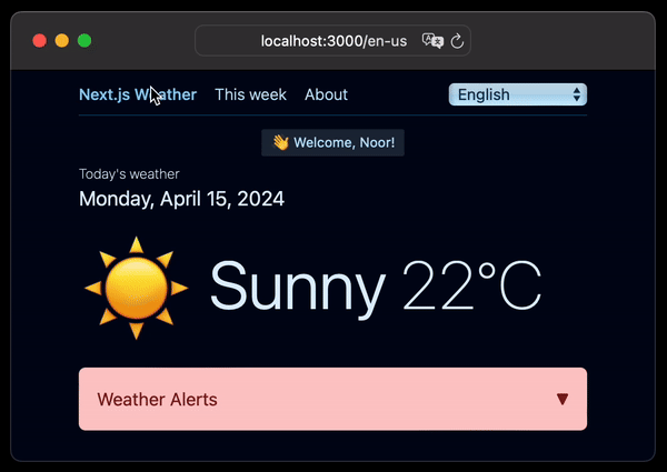 Looping animations of all the pages in our app localized in English and Arabic.