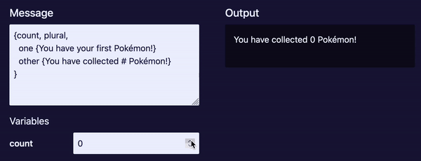 The one and other forms of English plurals rendering for different counts.