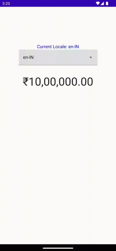 Demo app showing numbers correctly formatted as monetary amounts inlcuding currency symbol | Phrase