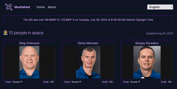 Our language switcher component in action
