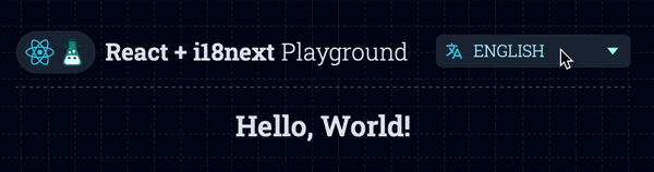 Switching between English and Arabic using the locale switcher UI.