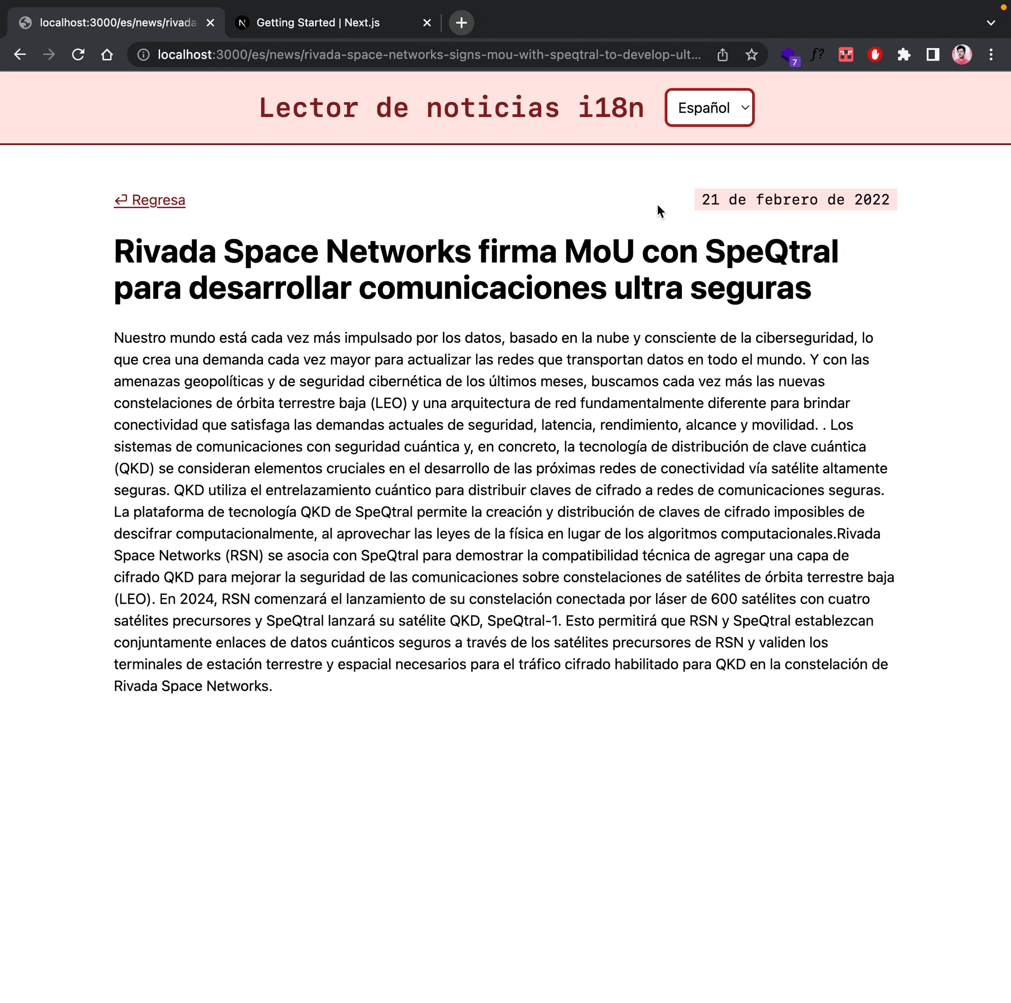 News detail page translation | Phrase