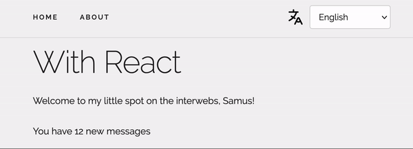 React demo app with functioning language switcher | Phrase