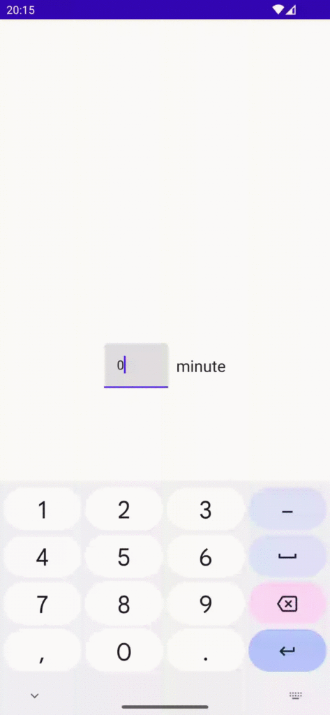 Timer demo app with field for typing in the number of minutes | Phrase