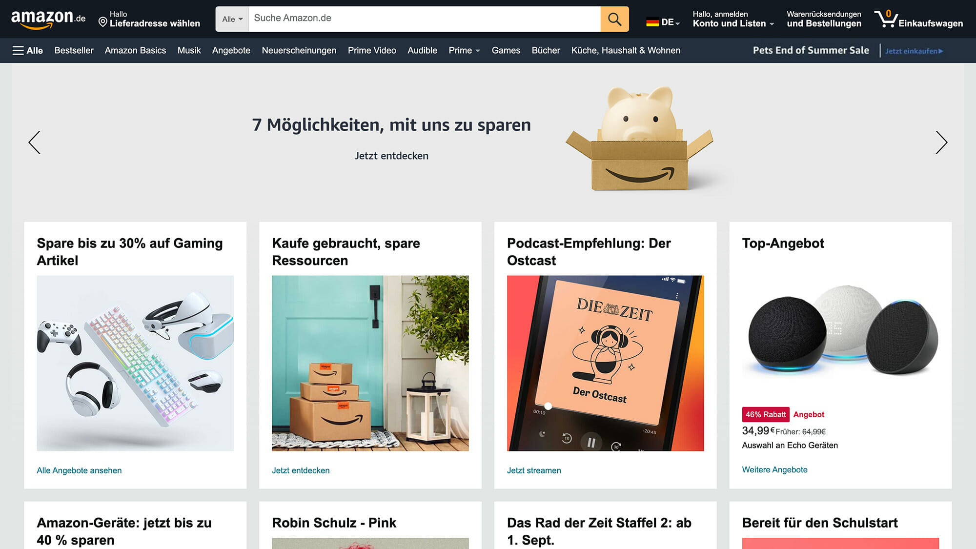 Amazon Germany homepage screenshot | Phrase
