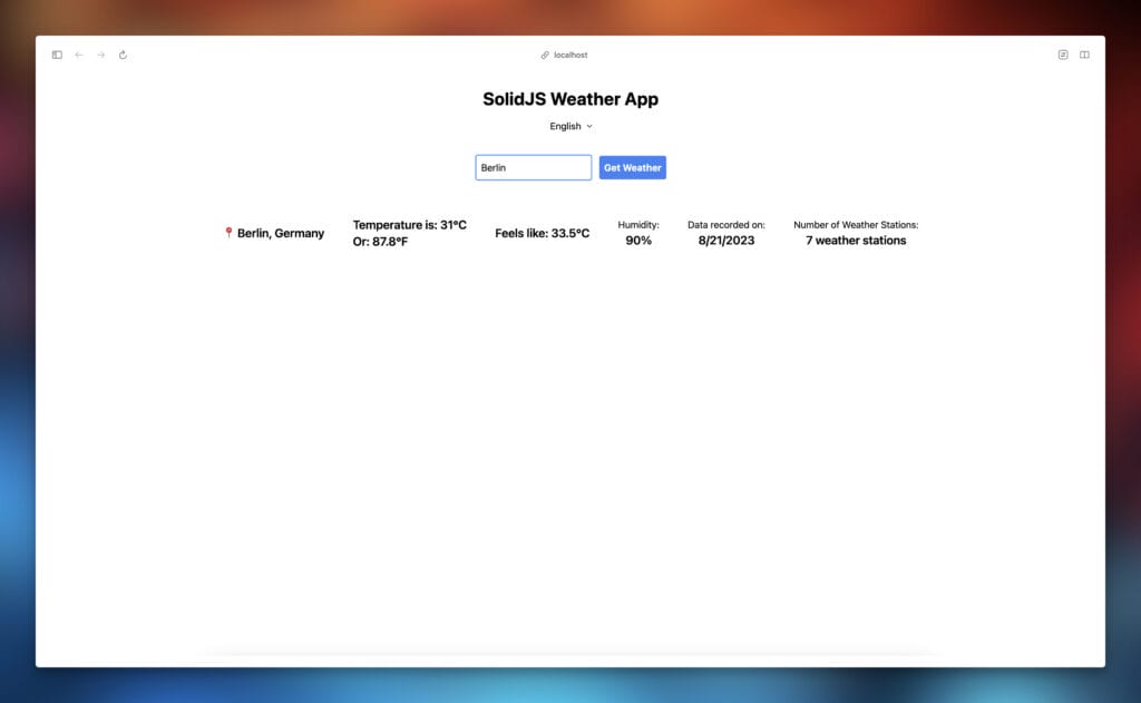 Our app will show you a variety of information related to the weather | Phrase