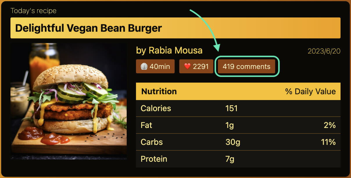 Comment counter on an app screen | Phrase