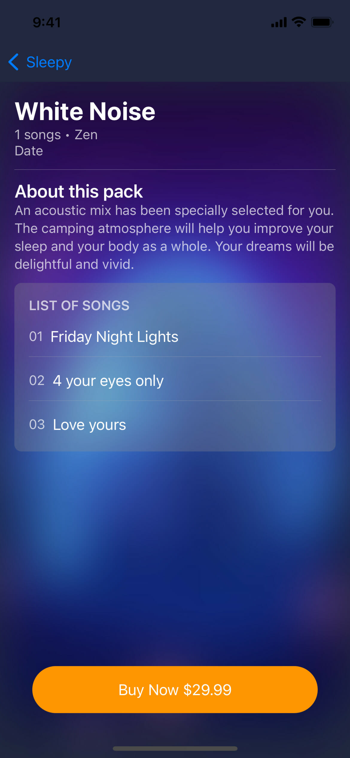 Sleepy app screen 2 | Phrase
