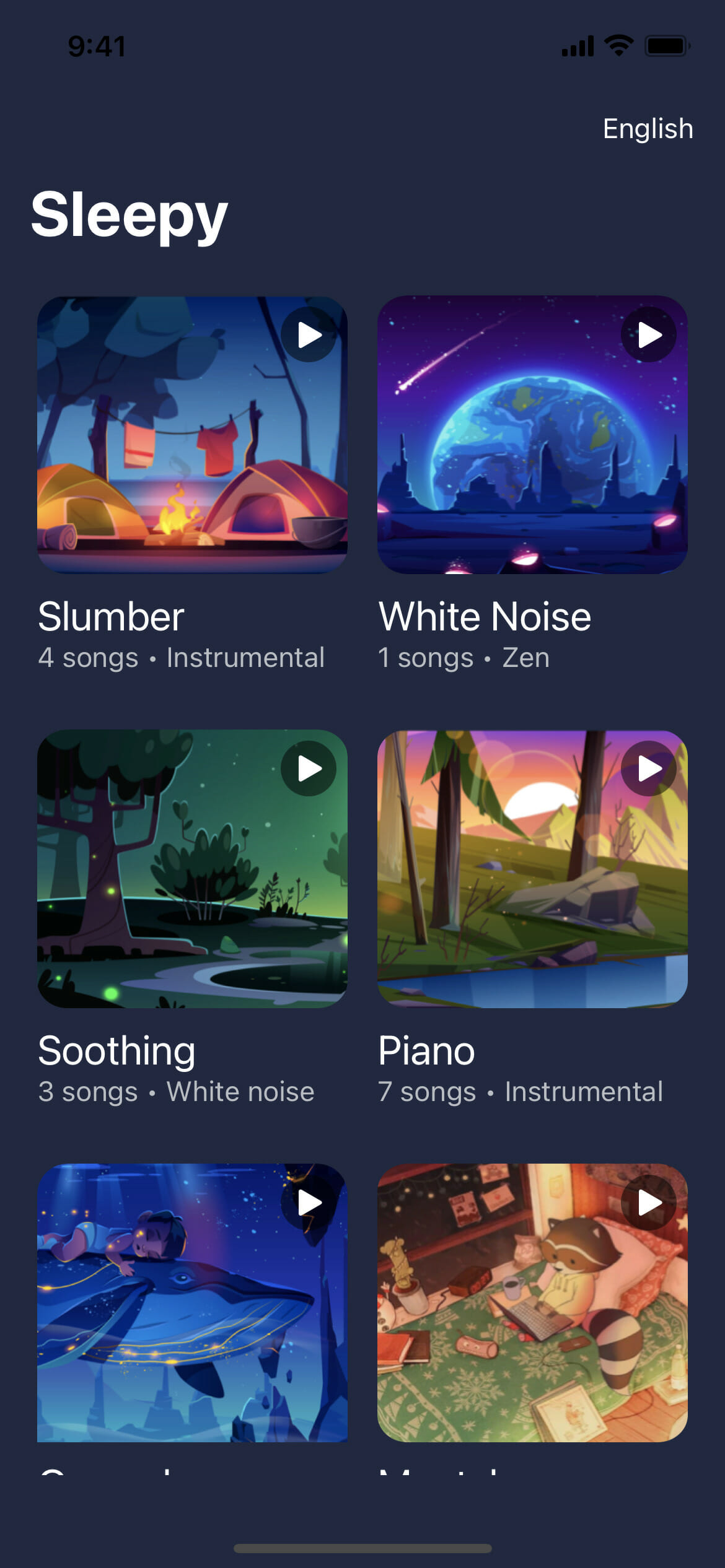 Sleepy app screen 1 | Phrase