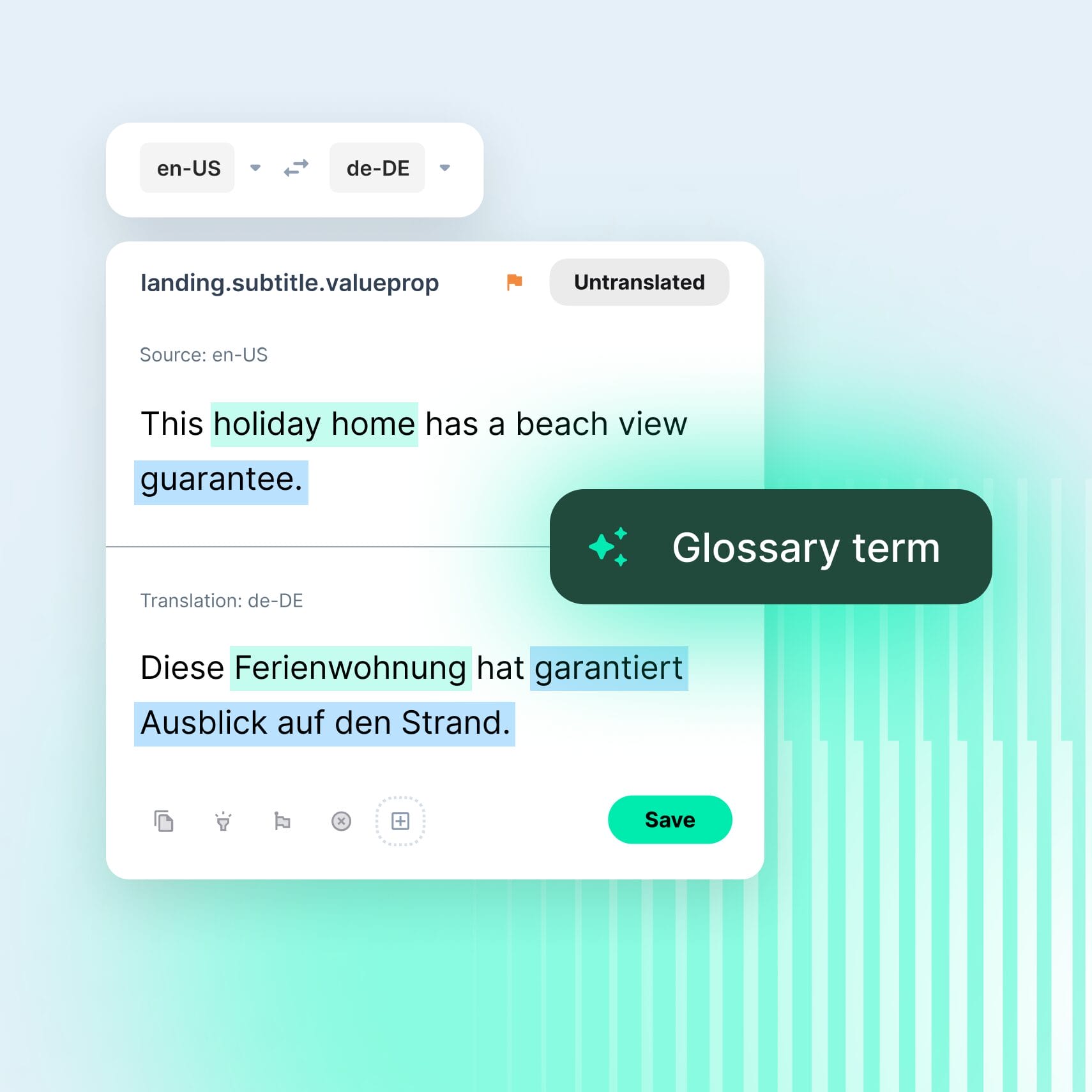 With Phrase TMS, tap into the power of AI-powered machine translation to expedite your translation workflow.