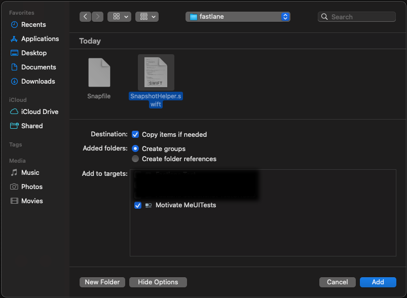 Add snapshot sheet | Phrase