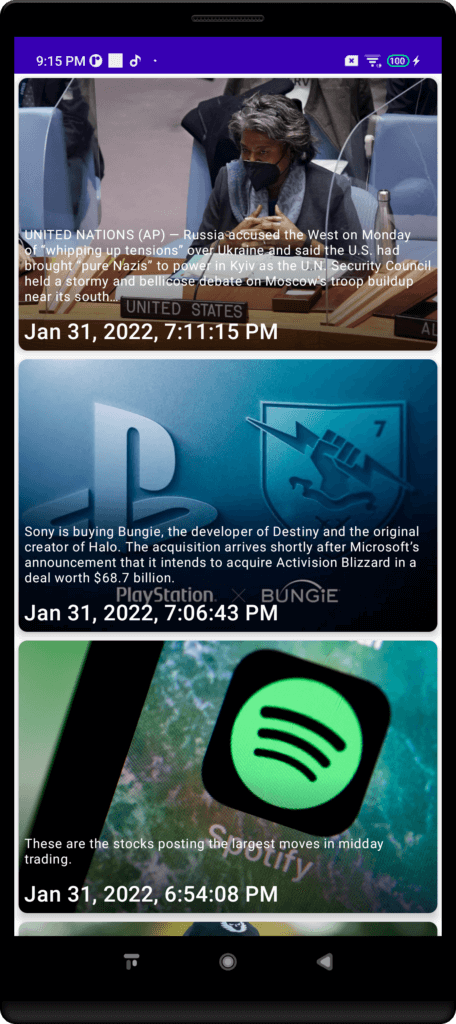 News feed displayed to a user from New York, US (Eastern Time) | Phrase