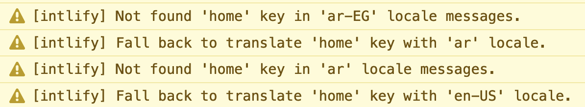 Handy console warnings reveal Vue I18n's fallback chain