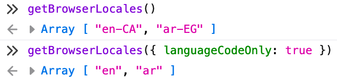 With languageCodeOnly: true, we get the languages without countries | Phrase