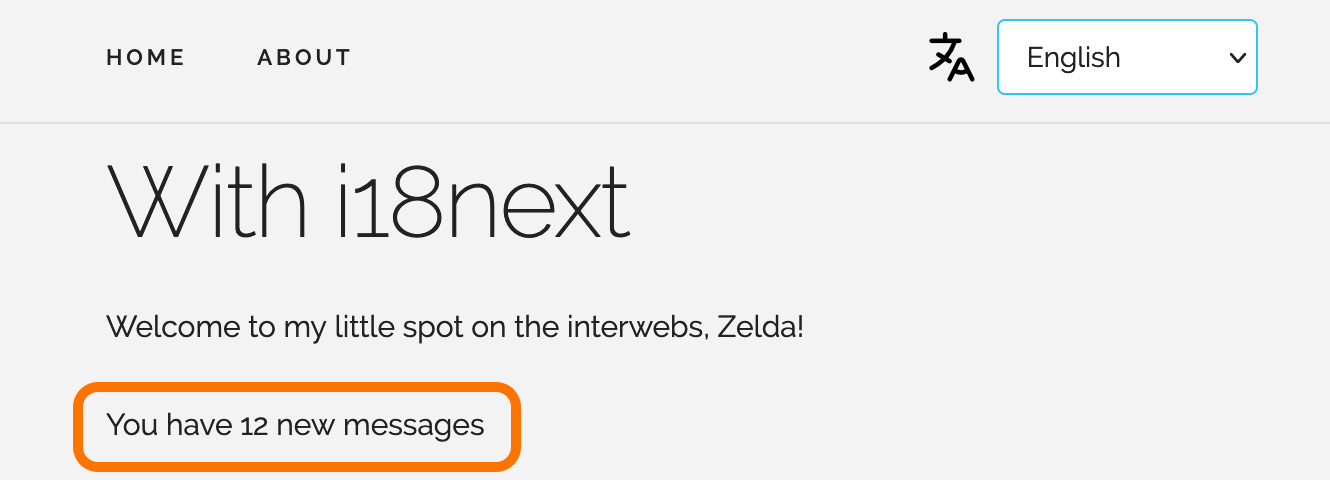 Demo app with Polyglot in English locale and pluralization | Phrase