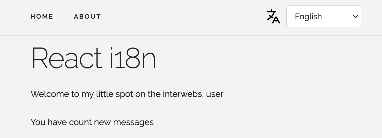 React demo app in English with i18n library | Phrase