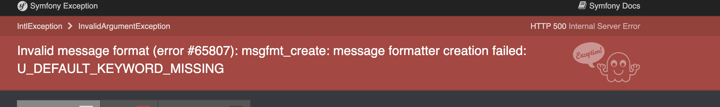 Symfony error message | Phrase