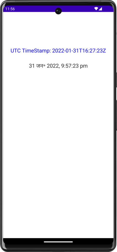 Demo app with timestamp formatted after local Indian conventions | Phrase