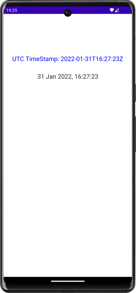 Demo app with UK time format localized for a UK user | Phrase