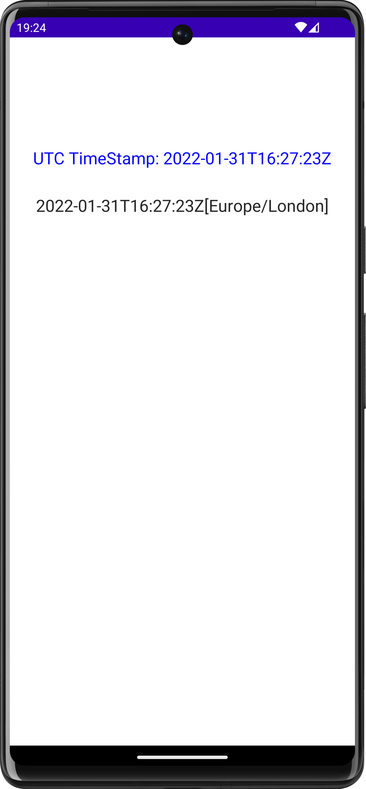 Demo app for UK users with time stamp of UK time in UTC format | Phrase