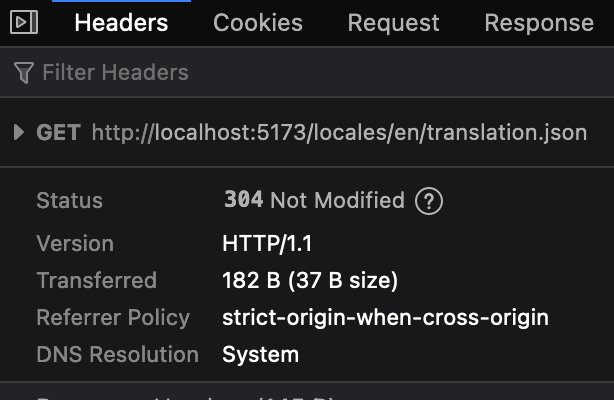 HTTP request for our translation file.