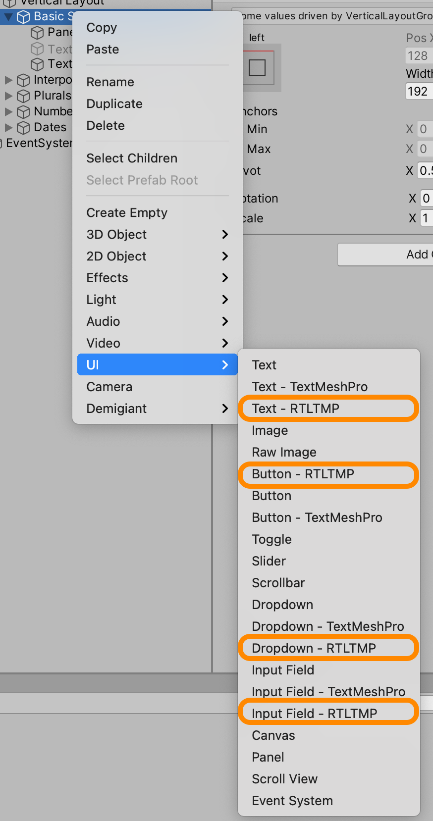 RTL Text Mesh Pro Component | Phrase