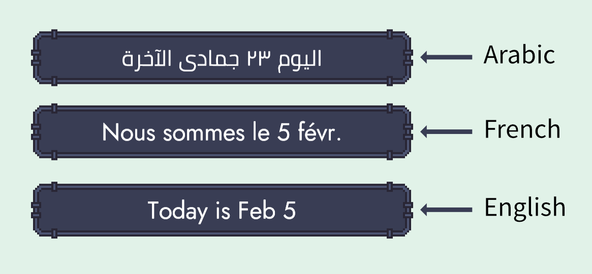 UI with localized date format | Phrase