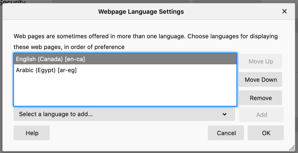 Webpage language settings | Phrase
